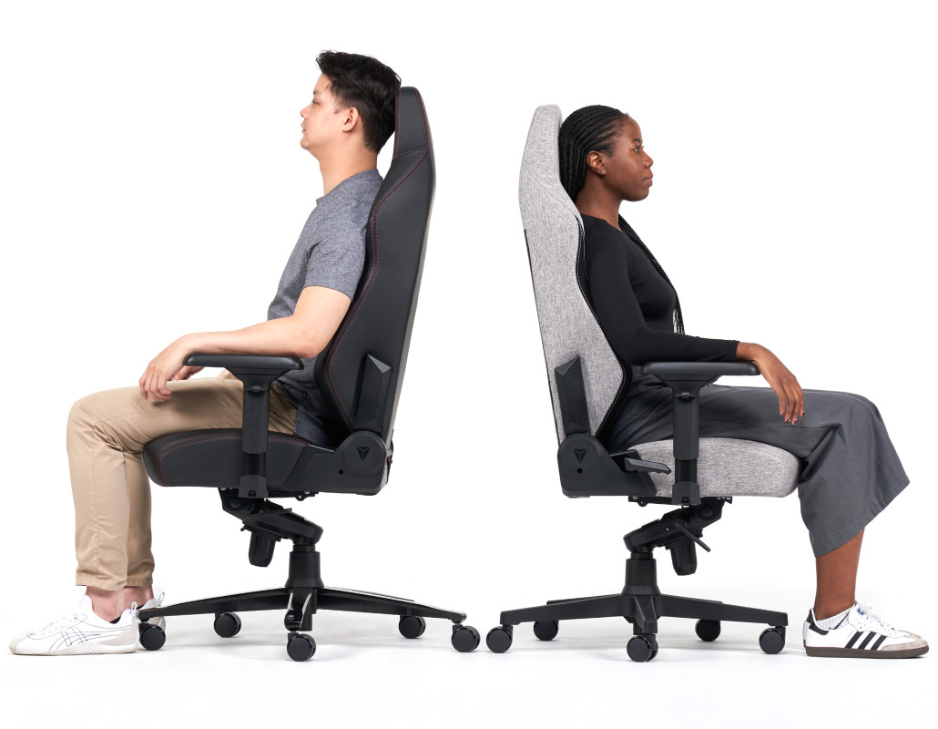 Illustration of different sizes of Secretlab TITAN Evo Lite used by people of different sizes